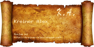 Kreiner Alex névjegykártya