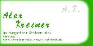 alex kreiner business card